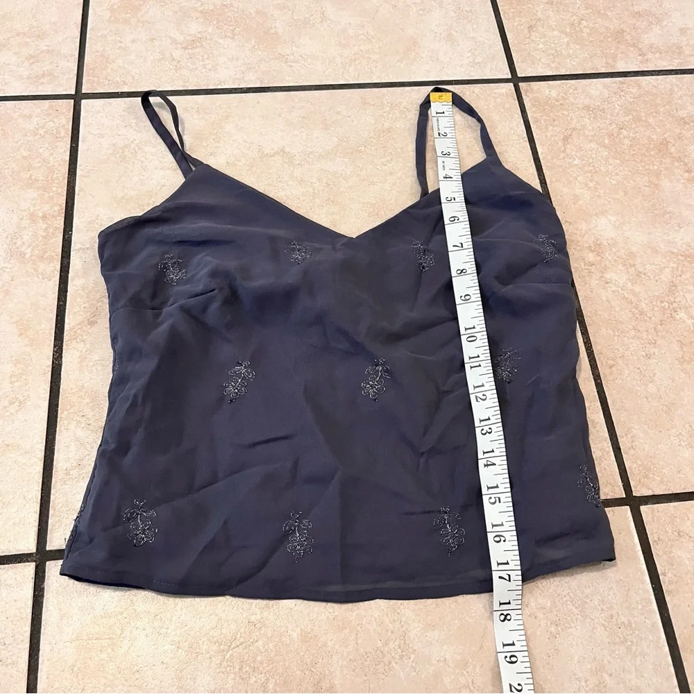 Vintage Y2K Women’s‎ S Embroidered Camisole Tank Top Gray
